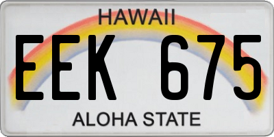 HI license plate EEK675