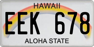 HI license plate EEK678