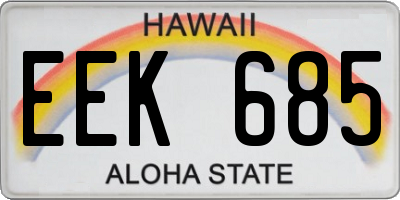 HI license plate EEK685