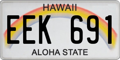 HI license plate EEK691