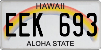 HI license plate EEK693