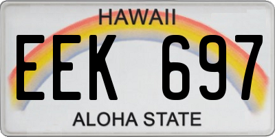 HI license plate EEK697