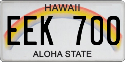HI license plate EEK700