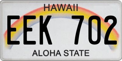HI license plate EEK702