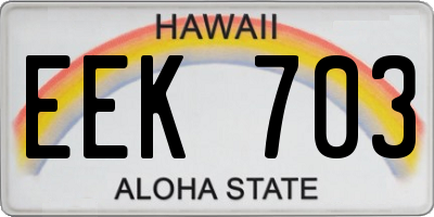 HI license plate EEK703