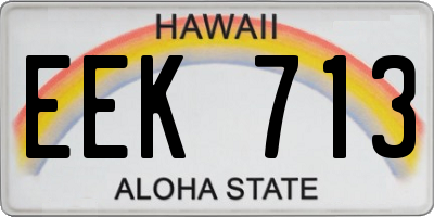HI license plate EEK713