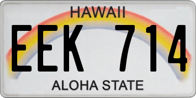 HI license plate EEK714