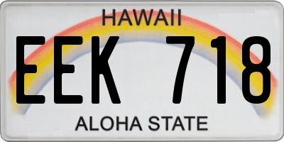 HI license plate EEK718