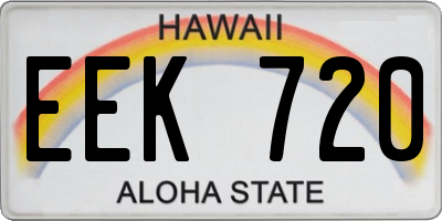 HI license plate EEK720