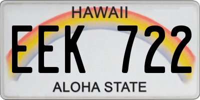 HI license plate EEK722