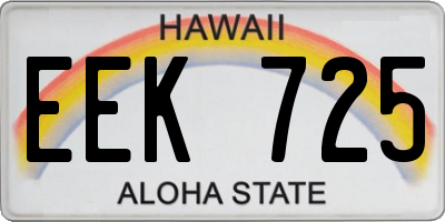 HI license plate EEK725