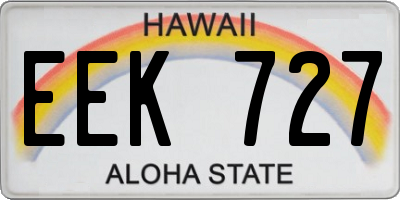 HI license plate EEK727