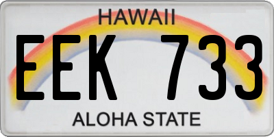 HI license plate EEK733