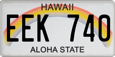 HI license plate EEK740
