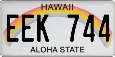 HI license plate EEK744