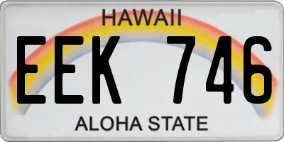 HI license plate EEK746