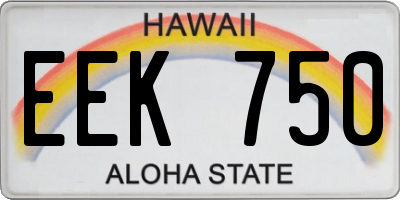 HI license plate EEK750