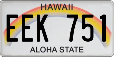 HI license plate EEK751