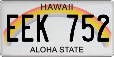 HI license plate EEK752