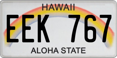 HI license plate EEK767