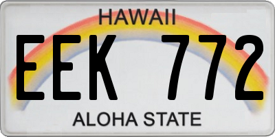 HI license plate EEK772