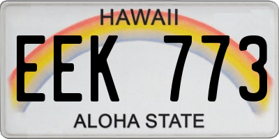 HI license plate EEK773