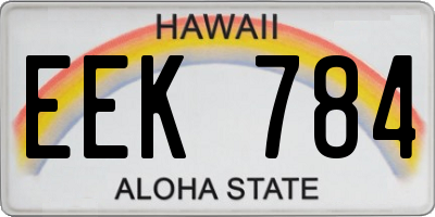 HI license plate EEK784