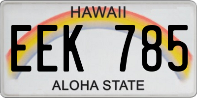 HI license plate EEK785