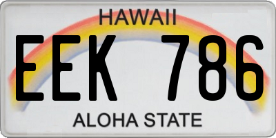 HI license plate EEK786