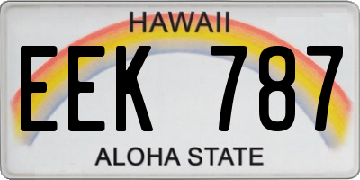 HI license plate EEK787
