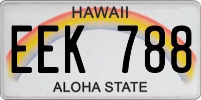 HI license plate EEK788