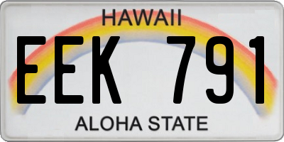 HI license plate EEK791