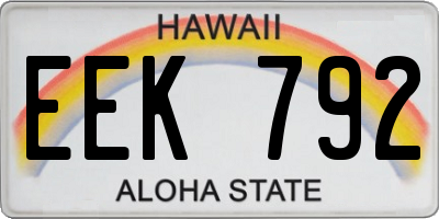 HI license plate EEK792