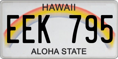 HI license plate EEK795