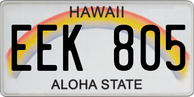 HI license plate EEK805