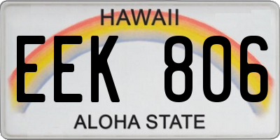 HI license plate EEK806