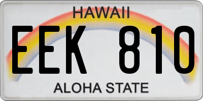 HI license plate EEK810