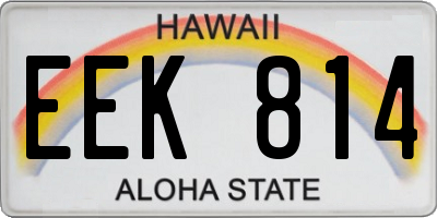 HI license plate EEK814
