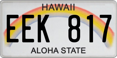 HI license plate EEK817