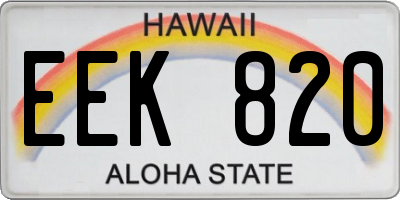 HI license plate EEK820