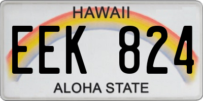 HI license plate EEK824