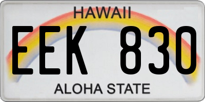 HI license plate EEK830