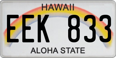 HI license plate EEK833