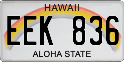 HI license plate EEK836