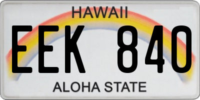 HI license plate EEK840