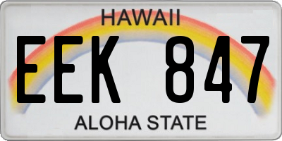 HI license plate EEK847