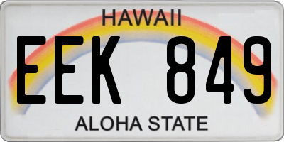 HI license plate EEK849