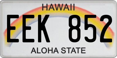 HI license plate EEK852