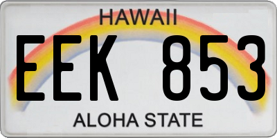 HI license plate EEK853