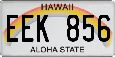HI license plate EEK856